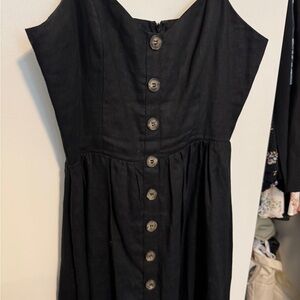 Reformation Black Button-Down Dress
